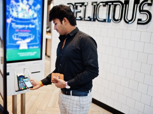 Interactive touch kiosks in Indian banks